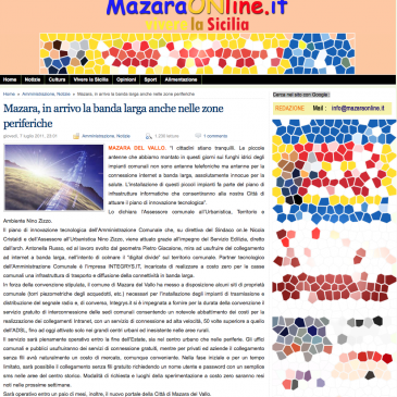 Mazara, banda larga anche nelle zone periferiche grazie ad Integrys.it