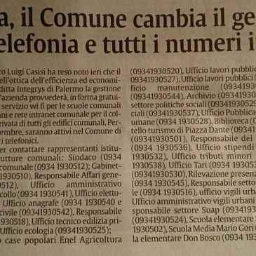 Butera, il Comune sceglie Integrys.it e cambia il gestore della telefonia e tutti i numeri interni