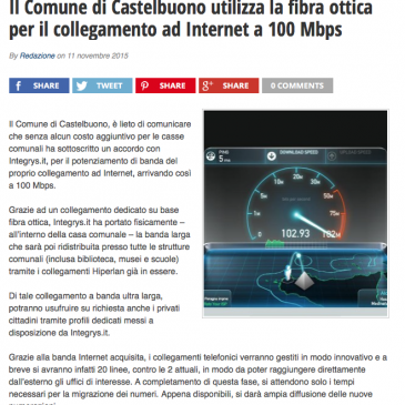 Il Comune di Castelbuono utilizza la fibra ottica di Integrys.it per il collegamento ad Internet a 100 Mbps